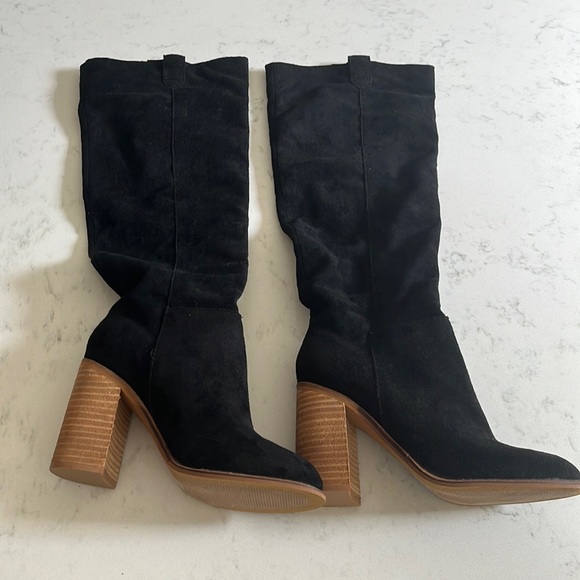 oasis society Shoes - Oasis society black suede slouchy boots never worn